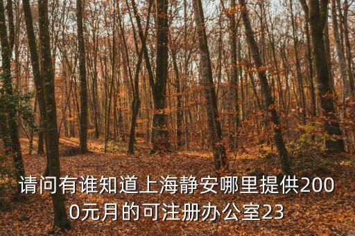 請問有誰知道上海靜安哪里提供2000元月的可注冊辦公室23