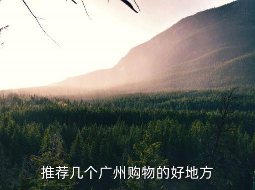 推薦幾個廣州購物的好地方