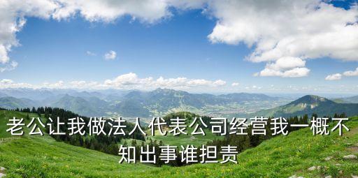 老公讓我做法人代表公司經營我一概不知出事誰擔責