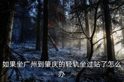 如果坐廣州到肇慶的輕軌坐過站了怎么辦