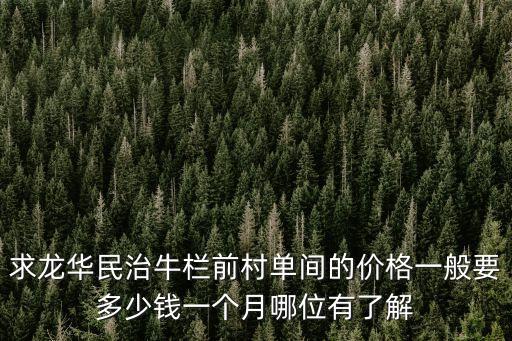 求龍華民治牛欄前村單間的價格一般要多少錢一個月哪位有了解