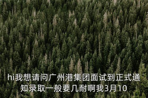 hi我想請問廣州港集團面試到正式通知錄取一般要幾耐啊我3月10