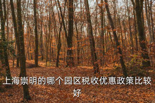 上海市崇明島稅收優惠，上海崇明的哪個園區稅收優惠政策比較好