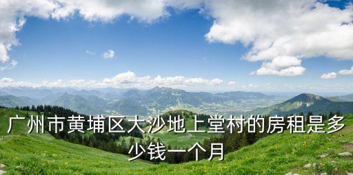 廣州市黃埔區(qū)大沙地上堂村的房租是多少錢一個(gè)月