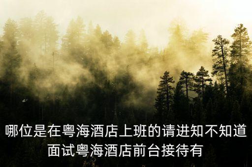 哪位是在粵海酒店上班的請進知不知道面試粵海酒店前臺接待有