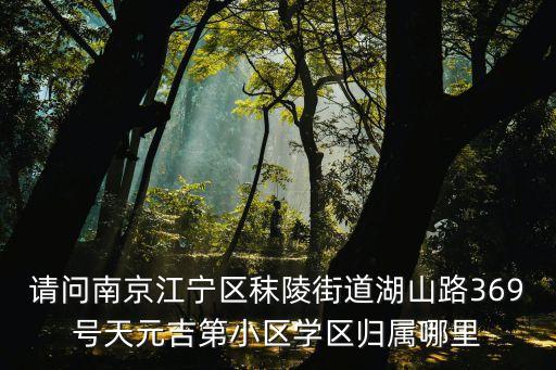 深圳天元天祥小學位置，請問南京江寧區(qū)秣陵街道湖山路369號天元吉第小區(qū)學區(qū)歸屬哪里