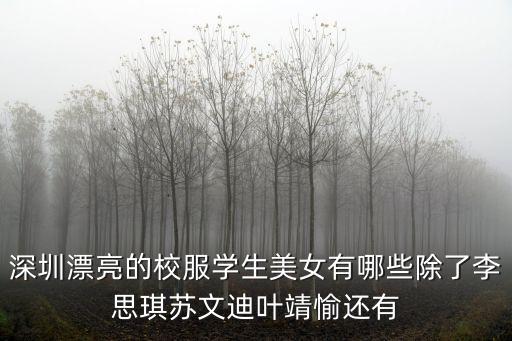 深圳漂亮的校服學生美女有哪些除了李思琪蘇文迪葉靖愉還有