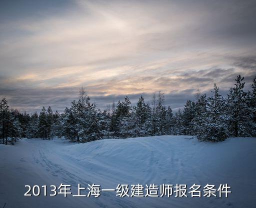 2013年上海一級建造師報名條件