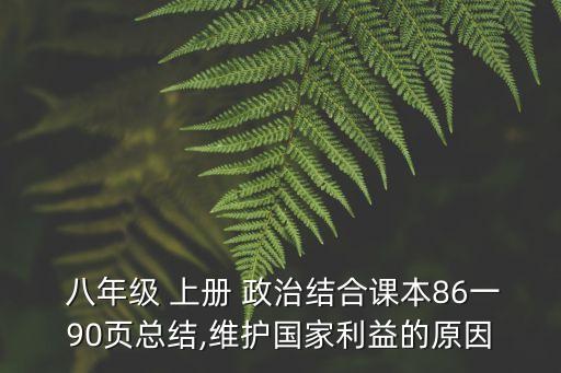  八年級 上冊 政治結合課本86一90頁總結,維護國家利益的原因