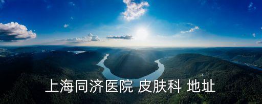 上海同濟醫院 皮膚科 地址