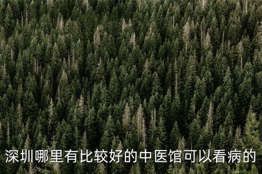 深圳哪里有比較好的中醫館可以看病的
