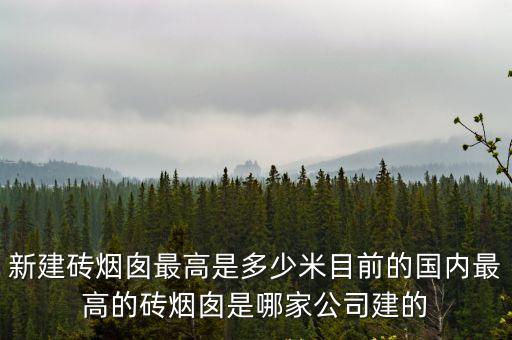 新建磚煙囪最高是多少米目前的國內最高的磚煙囪是哪家公司建的