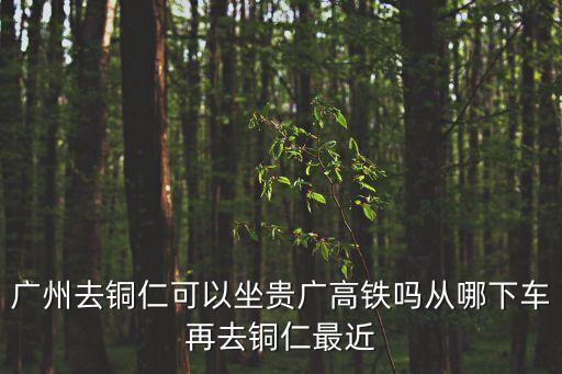 廣州去銅仁可以坐貴廣高鐵嗎從哪下車再去銅仁最近