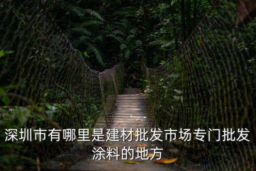 深圳市有哪里是建材批發市場專門批發涂料的地方