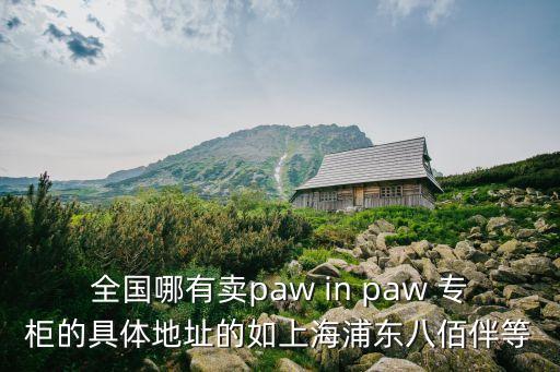 全國哪有賣paw in paw 專柜的具體地址的如上海浦東八佰伴等