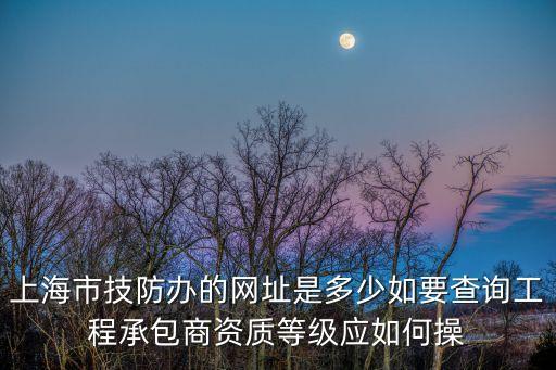 上海市技防辦的網址是多少如要查詢工程承包商資質等級應如何操