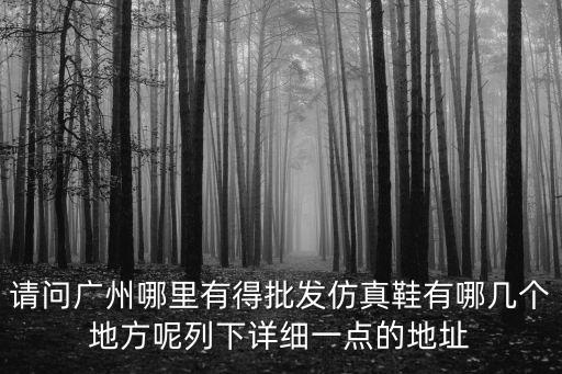 請問廣州哪里有得批發仿真鞋有哪幾個地方呢列下詳細一點的地址