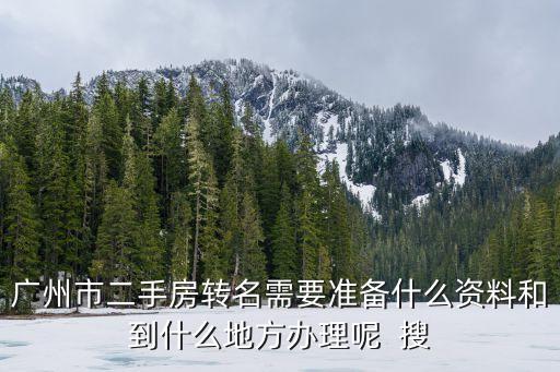 廣州市二手房轉名需要準備什么資料和到什么地方辦理呢  搜