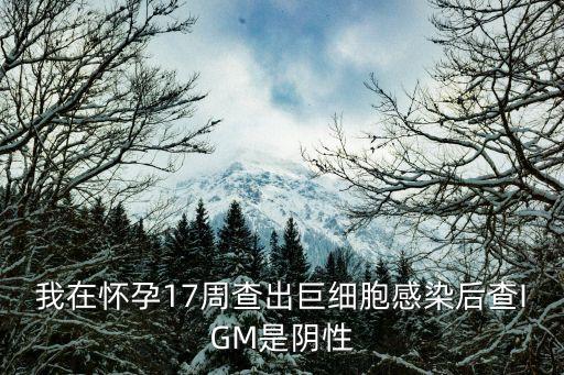 我在懷孕17周查出巨細(xì)胞感染后查IGM是陰性