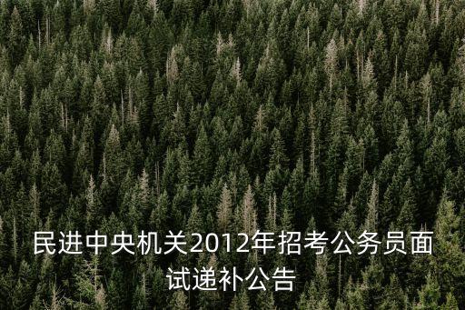 民進中央機關2012年招考公務員面試遞補公告