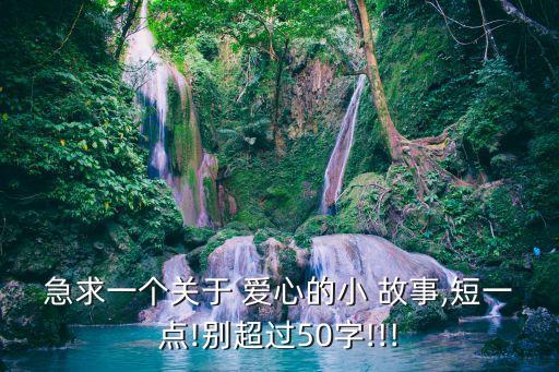 急求一個關于 愛心的小 故事,短一點!別超過50字!!!