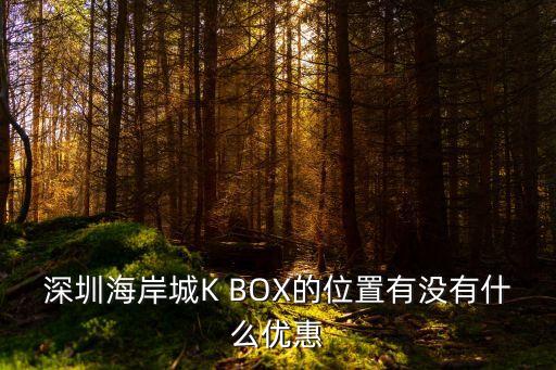 深圳海岸城K BOX的位置有沒有什么優(yōu)惠