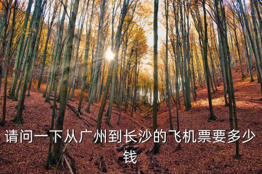 請問一下從廣州到長沙的飛機票要多少錢