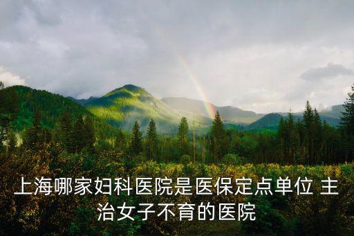 上海哪家婦科醫院是醫保定點單位 主治女子不育的醫院