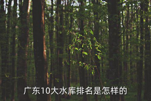 廣東10大水庫排名是怎樣的