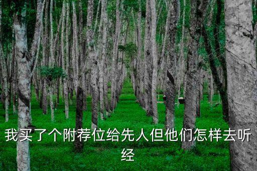 我買了個附薦位給先人但他們怎樣去聽經