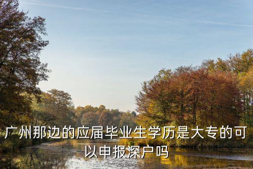 廣州那邊的應(yīng)屆畢業(yè)生學(xué)歷是大專的可以申報(bào)深戶嗎