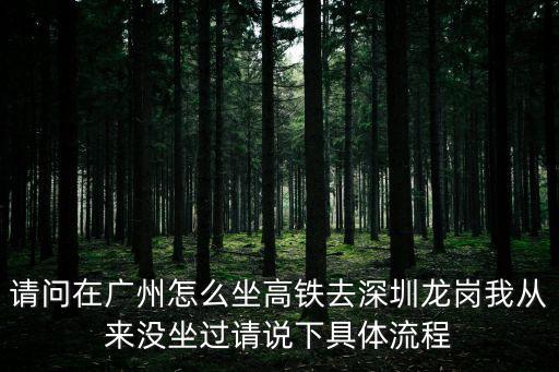 廣州到深圳龍崗區高鐵，請問在廣州怎么坐高鐵去深圳龍崗我從來沒坐過請說下具體流程
