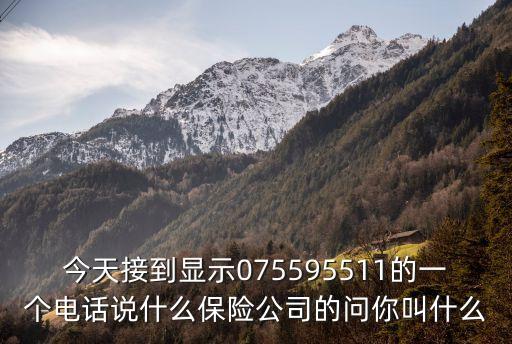 今天接到顯示075595511的一個電話說什么保險公司的問你叫什么