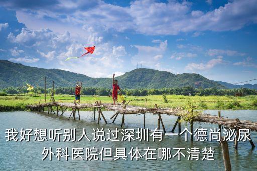 我好想聽別人說過深圳有一個德尚泌尿外科醫院但具體在哪不清楚
