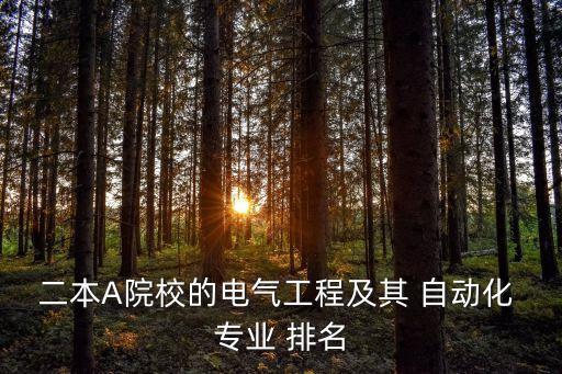二本A院校的電氣工程及其 自動化 專業(yè) 排名