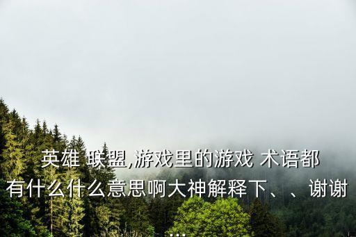  英雄 聯盟,游戲里的游戲 術語都有什么什么意思啊大神解釋下、、謝謝...