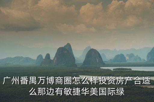 廣州番禺萬博商圈怎么樣投資房產合適么那邊有敏捷華美國際綠