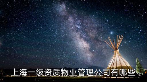 上海一級資質(zhì)物業(yè)管理公司有哪些
