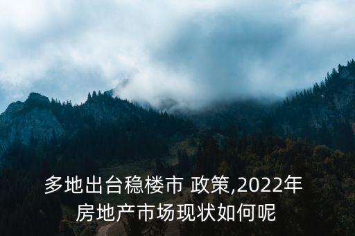 多地出臺穩樓市 政策,2022年 房地產市場現狀如何呢