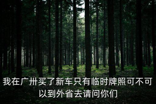 我在廣卅買了新車只有臨時牌照可不可以到外省去請問你們