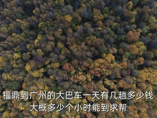 福鼎到廣州大巴時刻表，福鼎到廣州的大巴車一天有幾趟多少錢大概多少個小時能到求幫