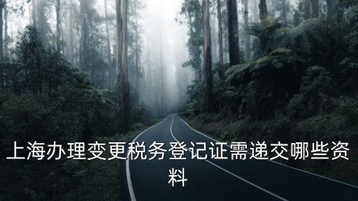 上海辦理變更稅務登記證需遞交哪些資料