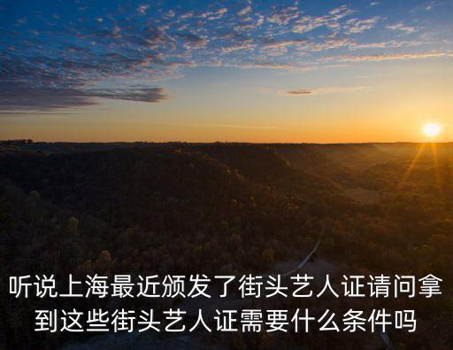 聽說上海最近頒發(fā)了街頭藝人證請問拿到這些街頭藝人證需要什么條件嗎