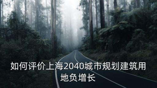 如何評(píng)價(jià)上海2040城市規(guī)劃建筑用地負(fù)增長(zhǎng)