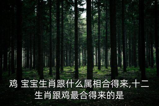 雞 寶寶生肖跟什么屬相合得來,十二生肖跟雞最合得來的是