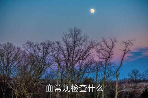  血常規檢查什么