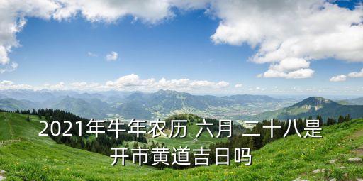 2021年牛年農歷 六月 二十八是開市黃道吉日嗎