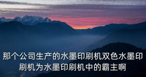 那個公司生產的水墨印刷機雙色水墨印刷機為水墨印刷機中的霸主啊