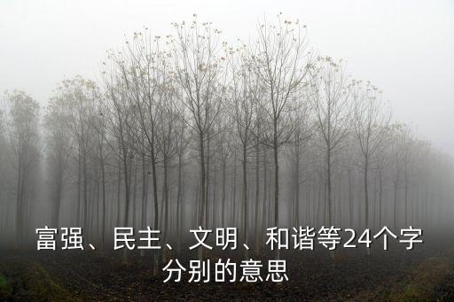  富強、民主、文明、和諧等24個字分別的意思