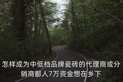 怎樣成為中低檔品牌瓷磚的代理商或分銷商鄙人7萬資金想在鄉下